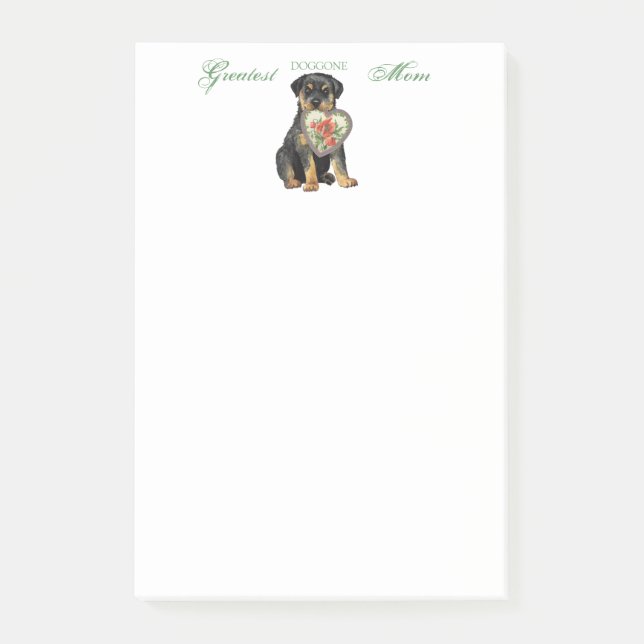 Rottweiler Heart Mamma Post-it Block (Framsida)