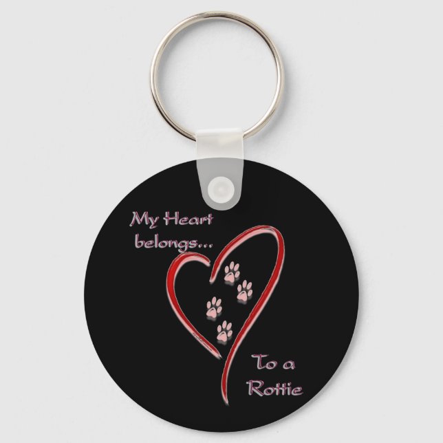 Rottweiler Heart-Tillhör Nyckelring (Framsida)