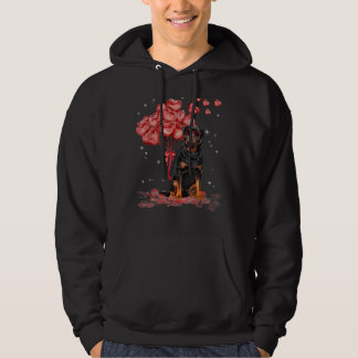 Rottweiler Heart Valentines day Hund Pappa Mamma 1 Hoodie