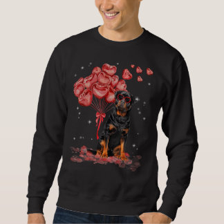 Rottweiler Heart Valentines day Hund Pappa Mamma 1 Lång Ärmad Tröja