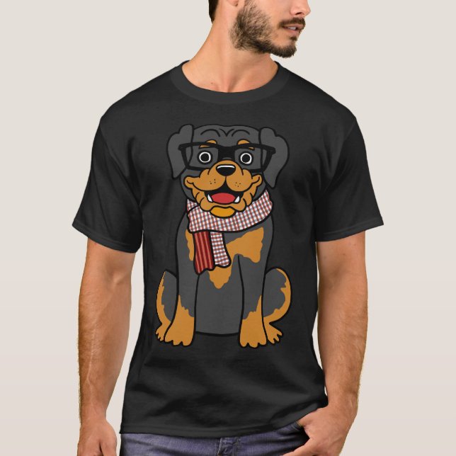 Rottweiler Hipster T Shirt (Framsida)