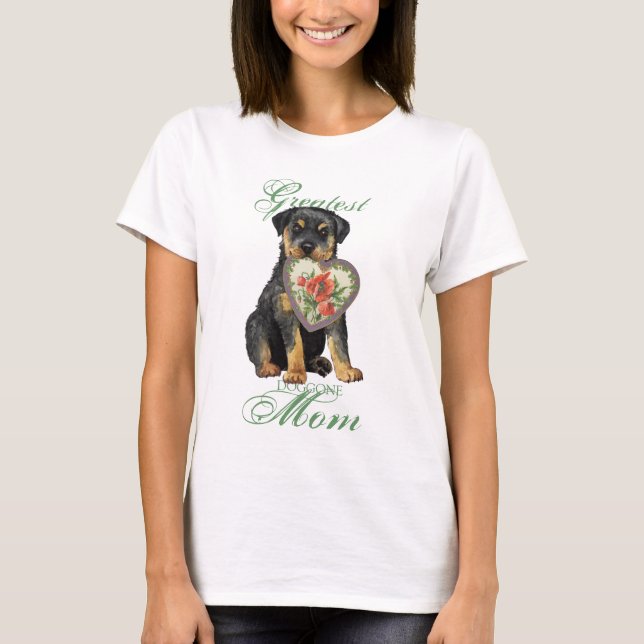 Rottweiler hjärtamamma tee shirt (Framsida)