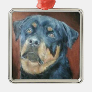 Rottweiler - högvärdig julprydnad julgransprydnad metall