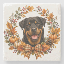Rottweiler höstkrans coaster stenunderlägg