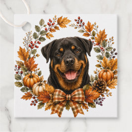 Rottweiler höstkrans gåvor etiketter