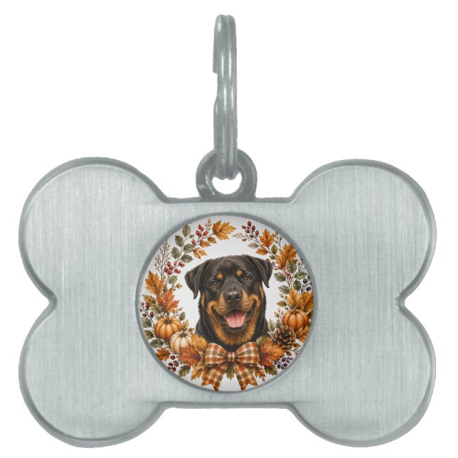 Rottweiler Höstkrans ID-bricka Husdjur (Framsidan)