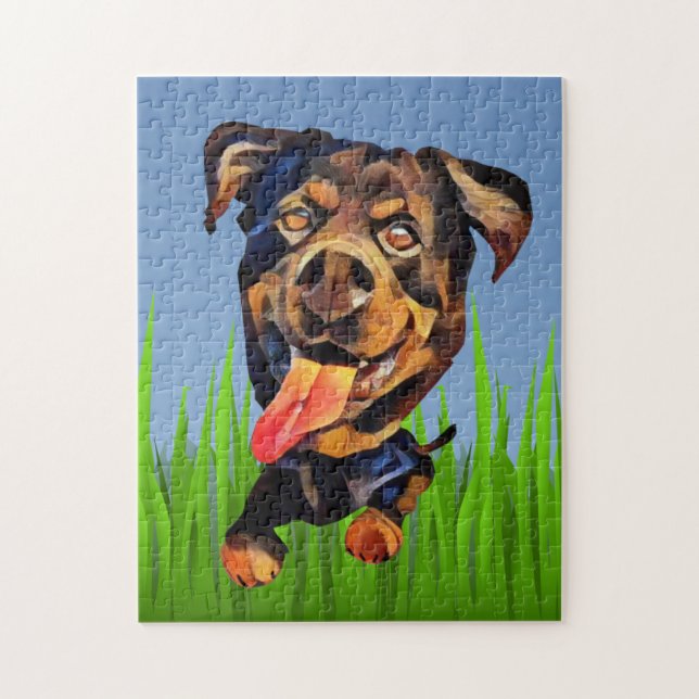 Rottweiler Hund 252 Biet Puzzle Pussel (Vertikal)