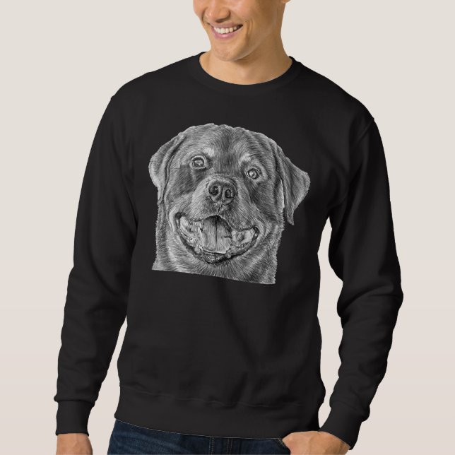 Rottweiler Hund 26 Lång Ärmad Tröja (Framsida)