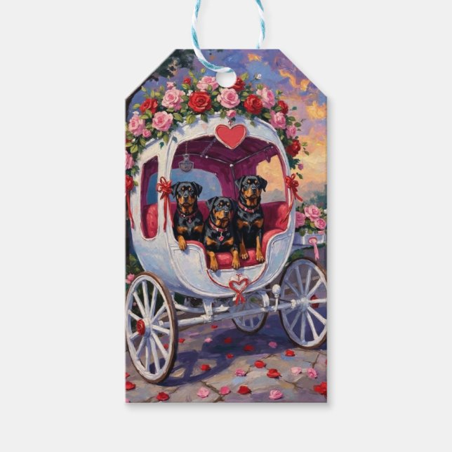Rottweiler Hund Alla Hjärtans Dag Presentetikett (Framsidan)