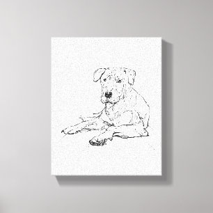 Rottweiler Hund Älskare Minimalistisk Illustration Canvastryck