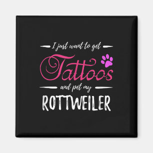 Rottweiler Hund älskare Tattoo Rolig hund Mamma Gi Magnet