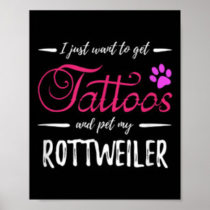 Rottweiler Hund älskare Tattoo Rolig hund Mamma Gi Poster