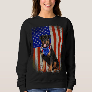 Rottweiler Hund American Flagga 4:e juli Patriotic T Shirt