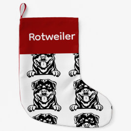 Rottweiler-hund - Anpassade hund socklar - Sätt Y Liten Julstrumpa