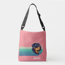 Rottweiler Hund Anpassat Namn Retro Rand