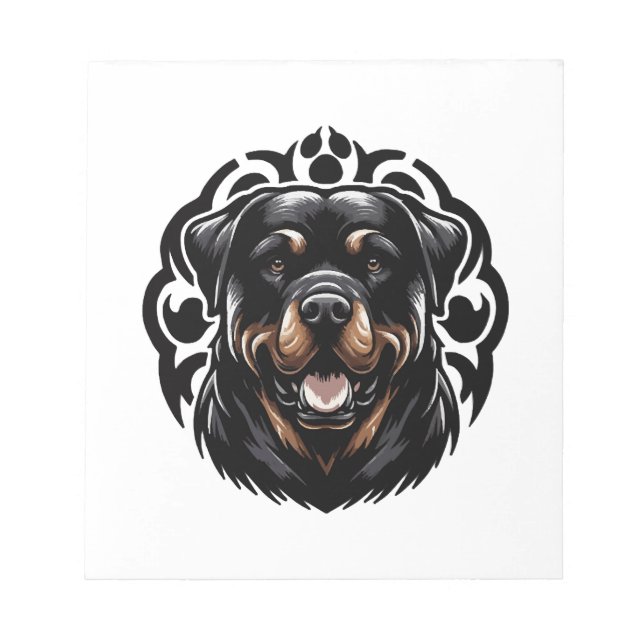 Rottweiler Hund Ansikte Anteckningsblock (Framsida)