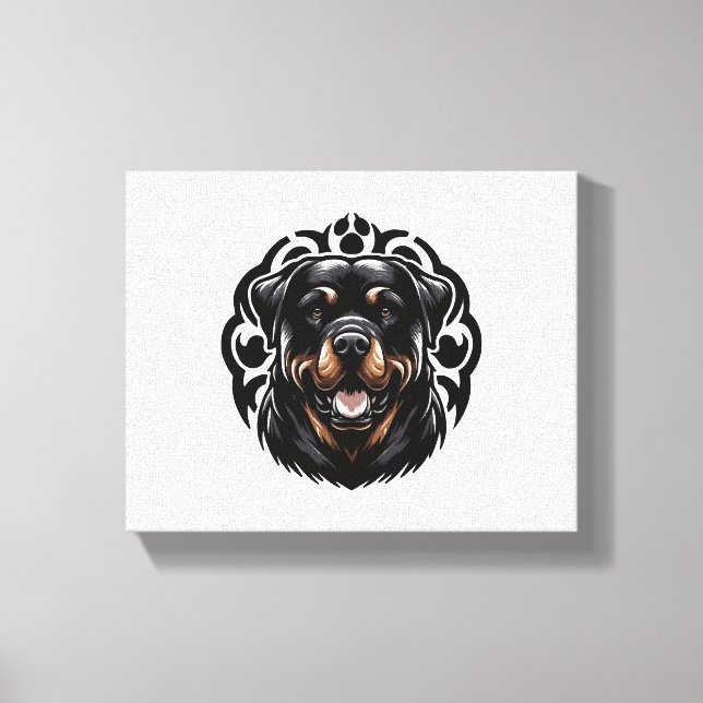 Rottweiler Hund Ansikte Canvastryck (Framsida)