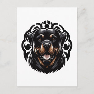 Rottweiler Hund Ansikte Vykort