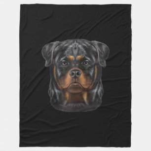 Rottweiler Hund Ansikte Zip Hoodie Fleecefilt