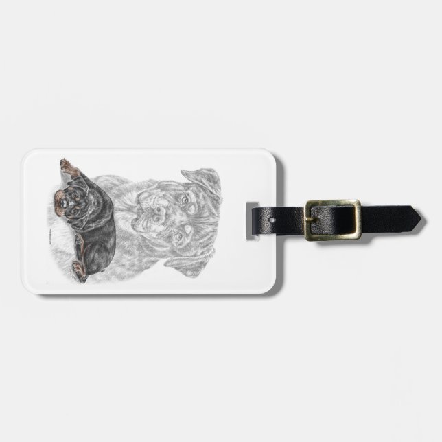 Rottweiler Hund Art Bagagebricka (Horisontell Framsida)