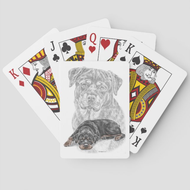 Rottweiler Hund Art Casinokort (Baksidan)