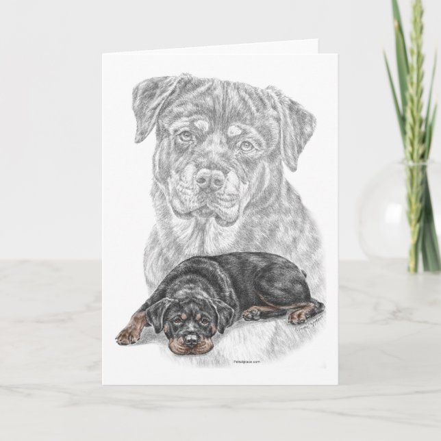 Rottweiler-Hund Art Kort (Framsida)