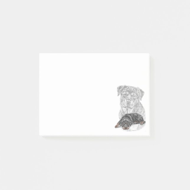 Rottweiler Hund Art Post-it Block (Framsida)