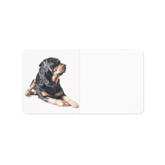 Rottweiler Hund Art-Returetiketter Adressetikett (Framsidan)