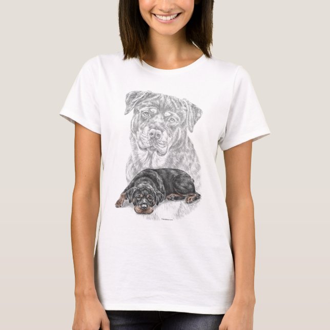 Rottweiler Hund Art T-shirt (Framsida)