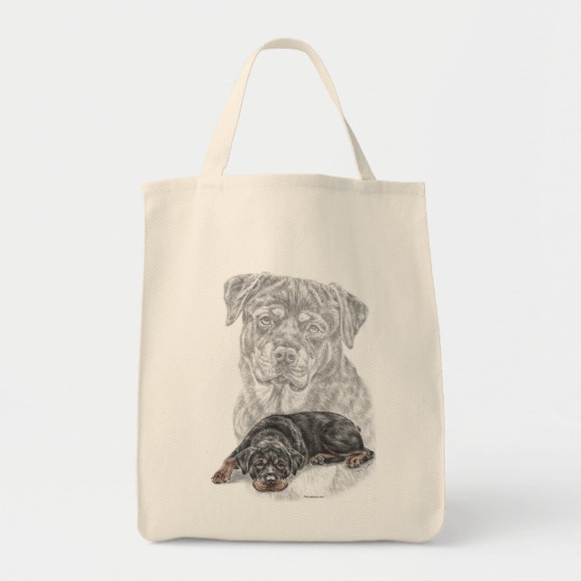 Rottweiler Hund Art Tygkasse (Framsidan)