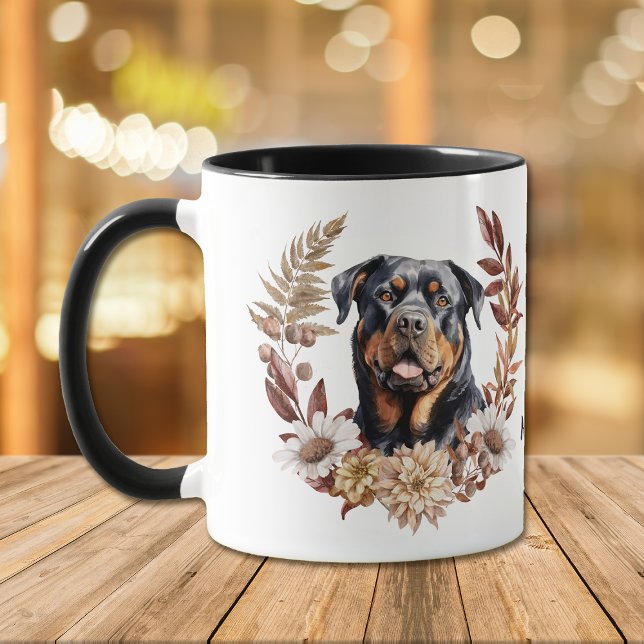 Rottweiler Hund Autumn WAN Mugg (Skapare uppladdad)