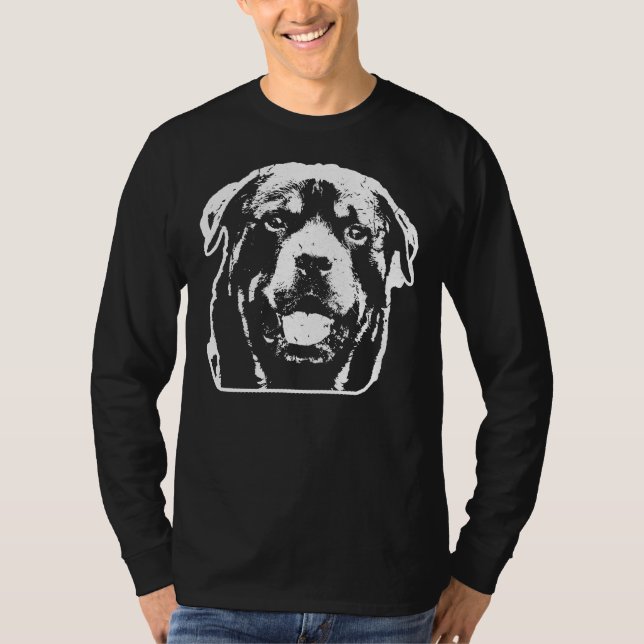 Rottweiler Hund aveln Head T Shirt (Framsida)