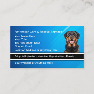 Rottweiler Hund aveln Rädding Services Visitkort