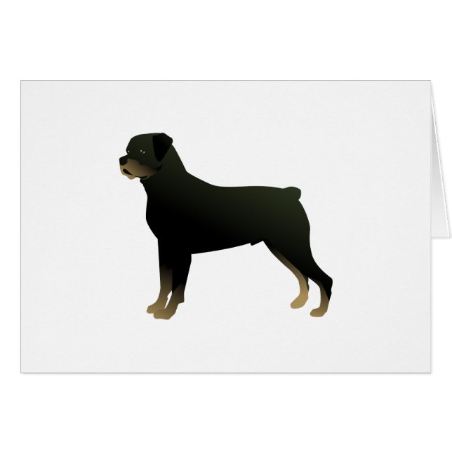 Rottweiler Hund aveln Silhouette Anpassade Card Hälsningskort (Framsidan Horizontal)