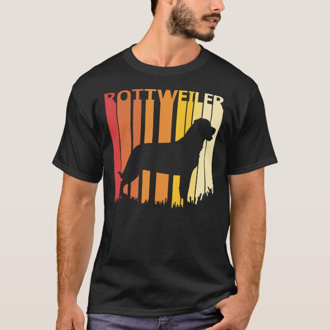 Rottweiler Hund aveln Silhouette T Shirt (Framsida)