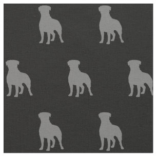 Rottweiler Hund aveln Silhouettes Patterned Tyg