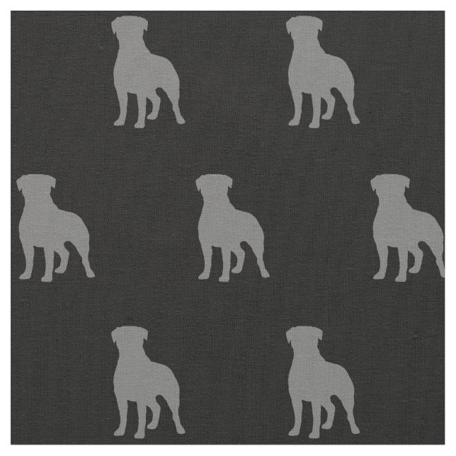 Rottweiler Hund aveln Silhouettes Patterned Tyg (Närbild)