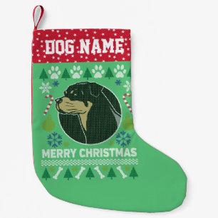 Rottweiler Hund aveln Uggig julsötare Liten Julstrumpa
