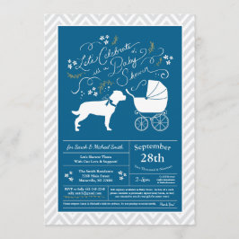 Rottweiler Hund Baby Shower Blue Boy Rottie Inbjudningar