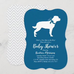 Rottweiler Hund Baby Shower Blue Boy Rottie Inbjudningar