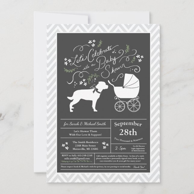 Rottweiler Hund Baby Shower Gender Neutral Rotty Inbjudningar (Framsida)