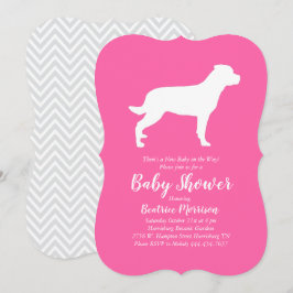 Rottweiler Hund Baby Shower Rosa Girl Rottie Inbjudningar