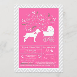 Rottweiler, Hund Babykläder, Rosa Girl Rotation Inbjudningar