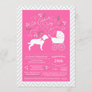 Rottweiler, Hund Babykläder, Rosa Girl Rotation Inbjudningar