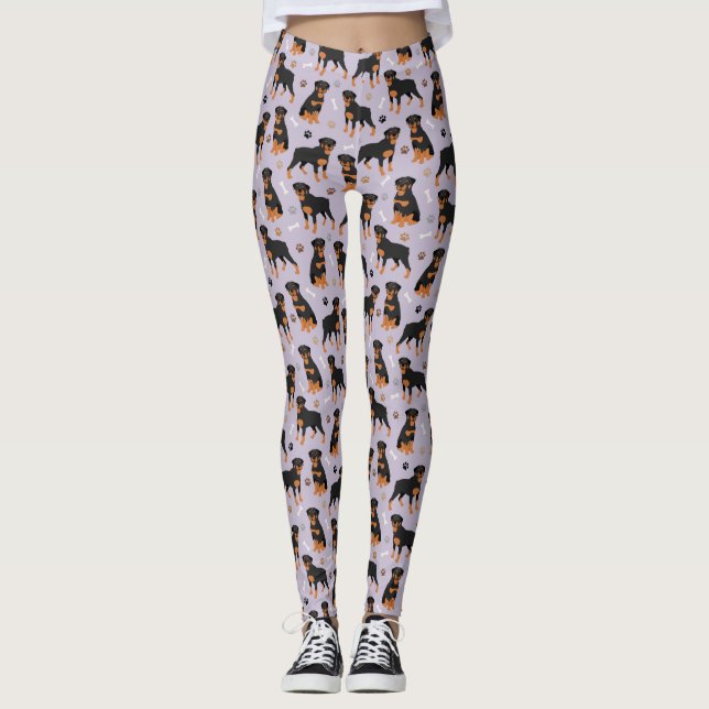 Rottweiler Hund Bones and Tass Leggings (Framsida)