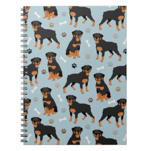 Rottweiler Hund Bones och Tass Anteckningsbok