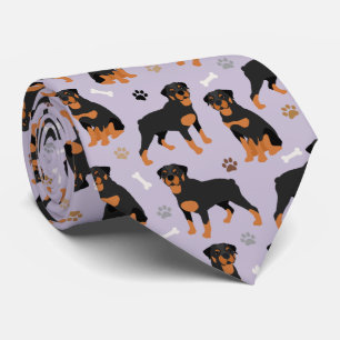 Rottweiler Hund Bones och Tass Neck Tie Slips