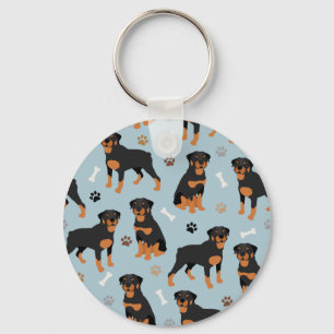 Rottweiler Hund Bones och Tass Nyckelring