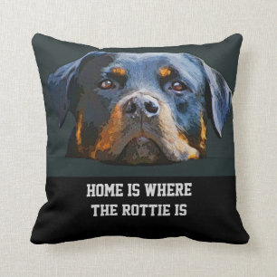 Rottweiler Hund Citat Hemma Är Där Rottie Är Kudde