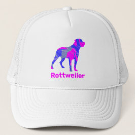 Rottweiler Hund Cute Rosa & Blue Silhouette Keps